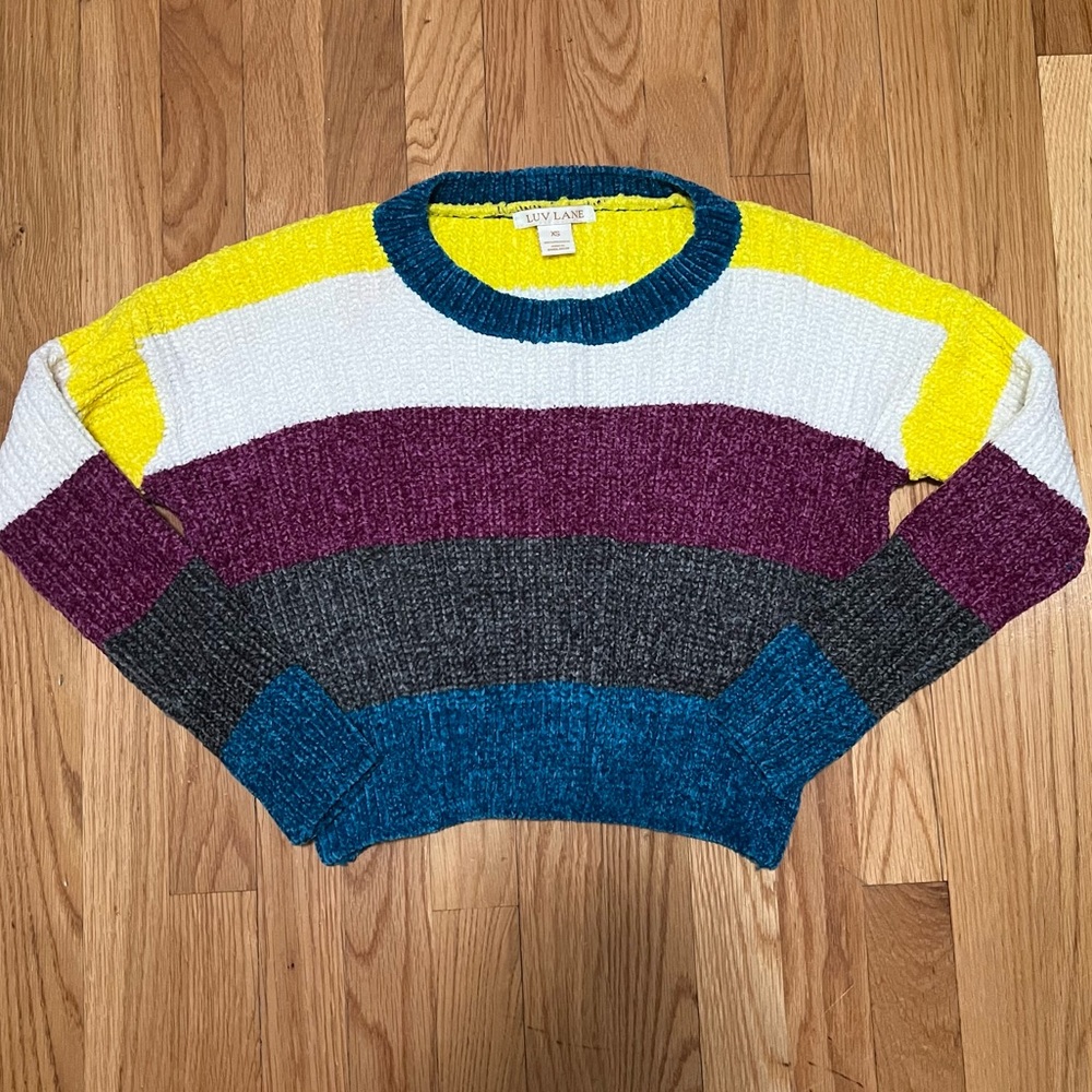 Luv Lane striped chenille knit sweater
